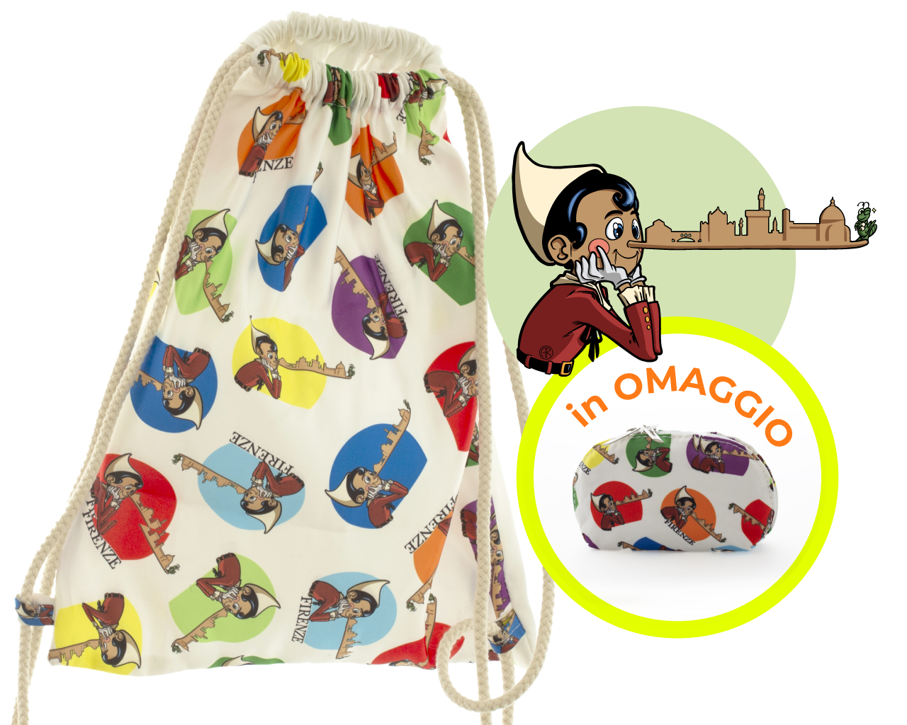 Pinocchioskyline backpack + case